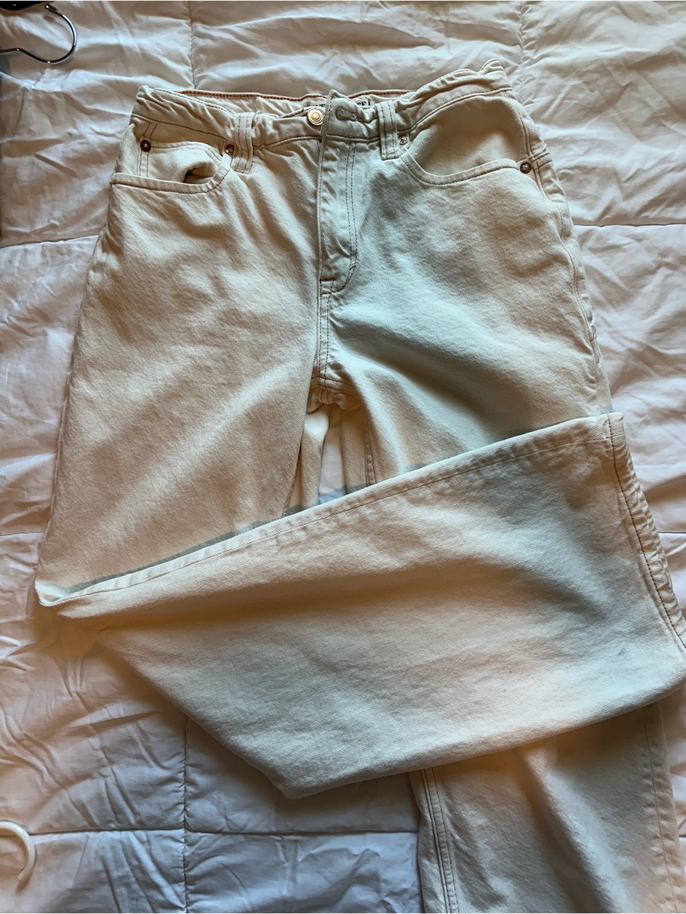 Free People Classic Cream Denim Jeans